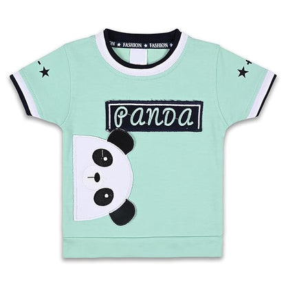 Boys Panda Printed Cotton Clothing Set Dress