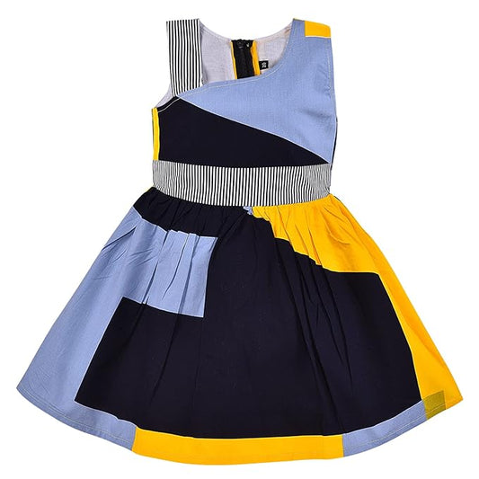 Girls Colour blocked Fit and Flare Dress
