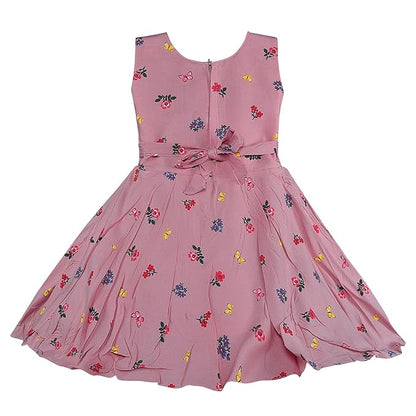 Peach Cotton Frock for Baby Girls
