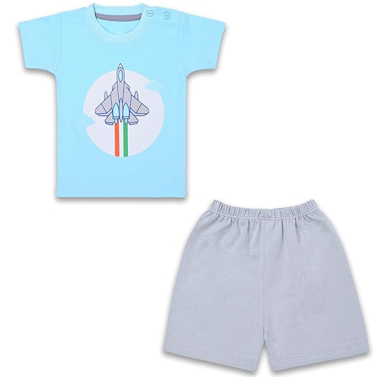Unisex Knee Length Printed T-Shirt and Shorts