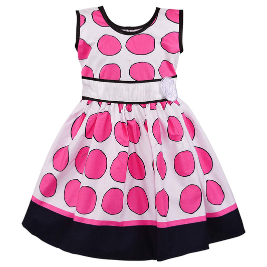 Girls Summer Cotton Polka Dot Printed A-line Dress