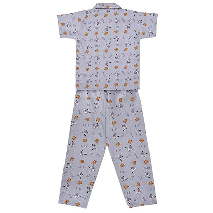 Unisex Printed Top and Bottom Pyjamas Night Dress
