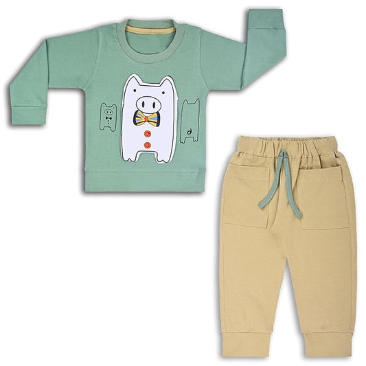 Boys Humour and Comic Patch Work T-Shirt and Trousers