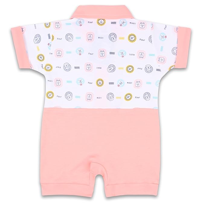 Boys Stirpes and Cotton Rompers with Pocket