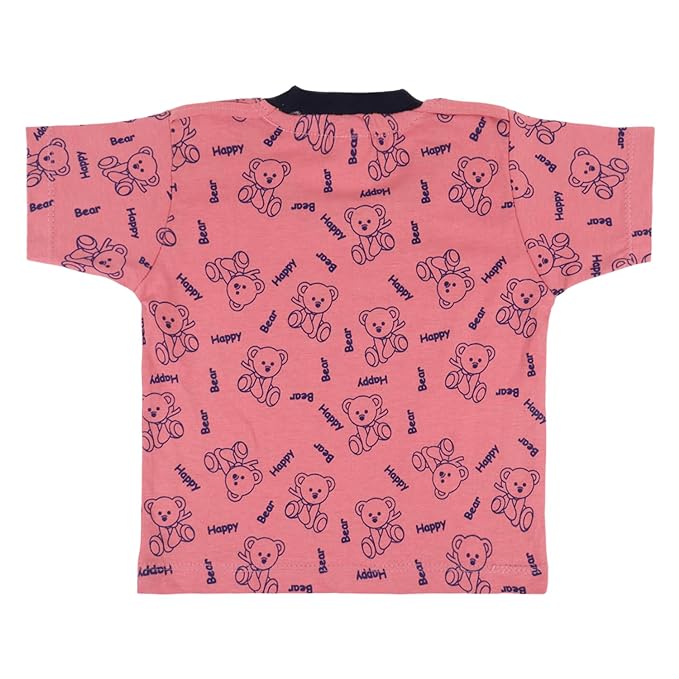 Boys Bear Printed  T-Shirts And Dungaree Set