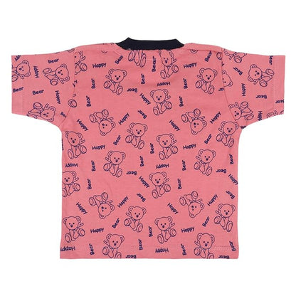 Boys Bear Printed  T-Shirts And Dungaree Set