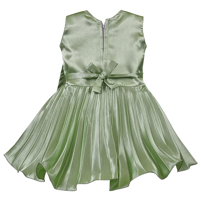 Girls Embellished A-line Satin dress