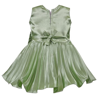 Girls Embellished A-line Satin dress