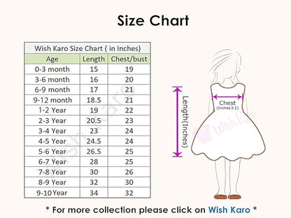 Girls Embroidered Knee length Satin dress