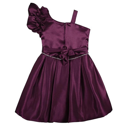 One-Shoulder Balloon Sleeve Party Dress for Girls