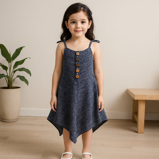 Wish Karo Baby Girls Dungaree Dress for Girls-(csl312nb)