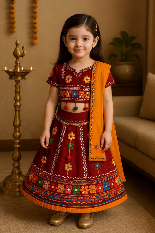 Girl's Cotton Ghaghra Choli, Leghnga Choli, Chania Choli 144m