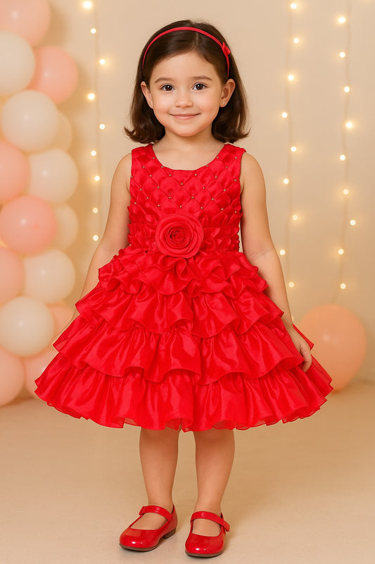 Wish Karo kids Partywear  Dress Frock (fe2921rd)