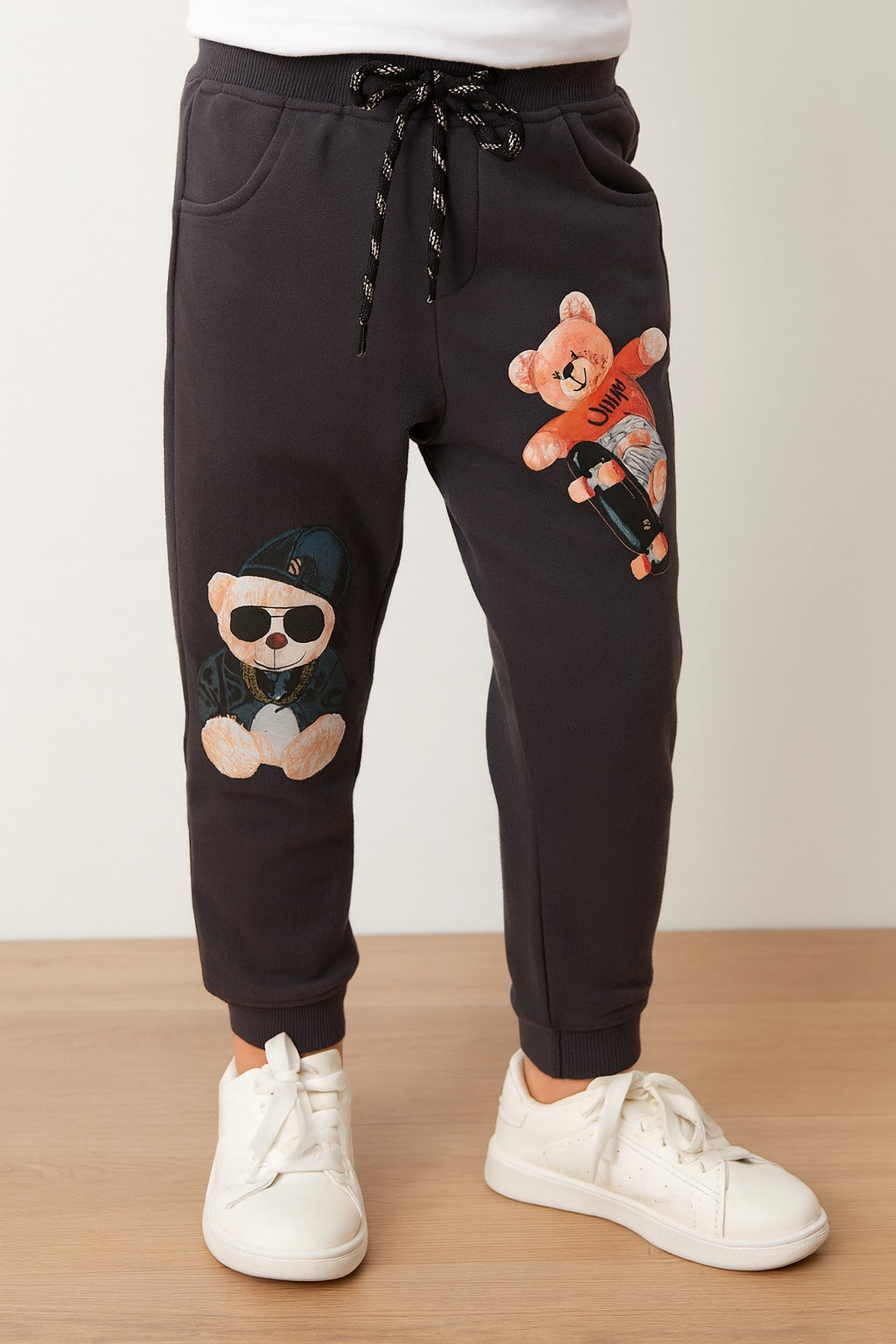 Boys Cartoon Print Elastic Cotton Casual Joggers