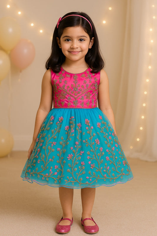 Wish Karo Girls Frock Dress for Kids-(fe2920pnk)