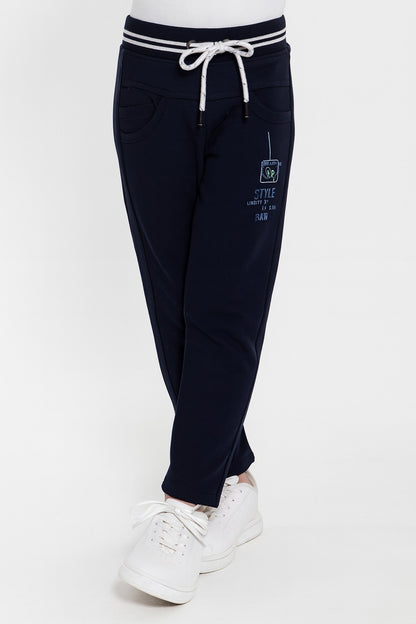 Boys Printed Elastic Casual Trouser