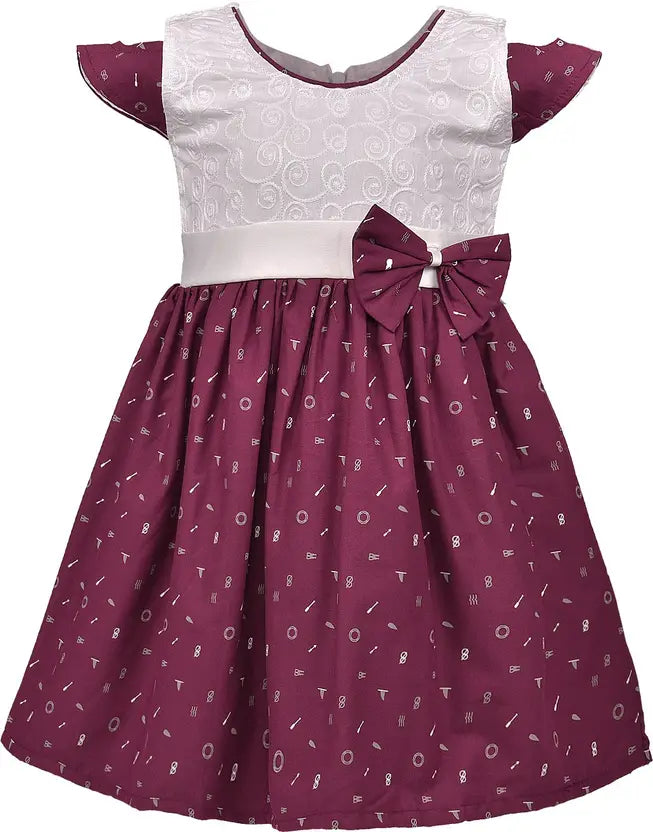 Girls Embroidered Bow Cotton Summer Dress