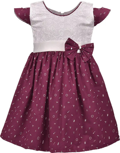 Girls Embroidered Bow Cotton Summer Dress