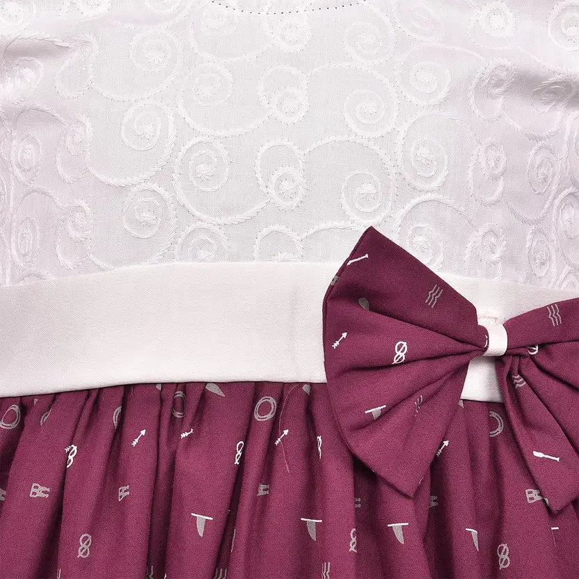 Girls Embroidered Bow Cotton Summer Dress