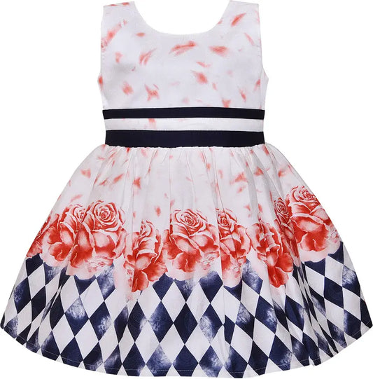 Girls Printed Cotton Summer Casual Dress