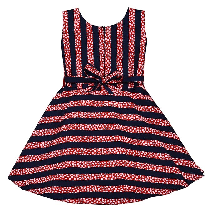 Girls Striped Sleeveless A-line dress