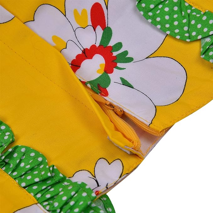 Girls Floral Printed dress with Ruffled sleeve summer frock
