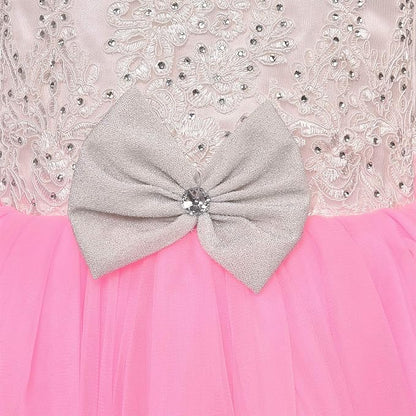 Girls Halter Neck Embellished Fit and Flare Dress