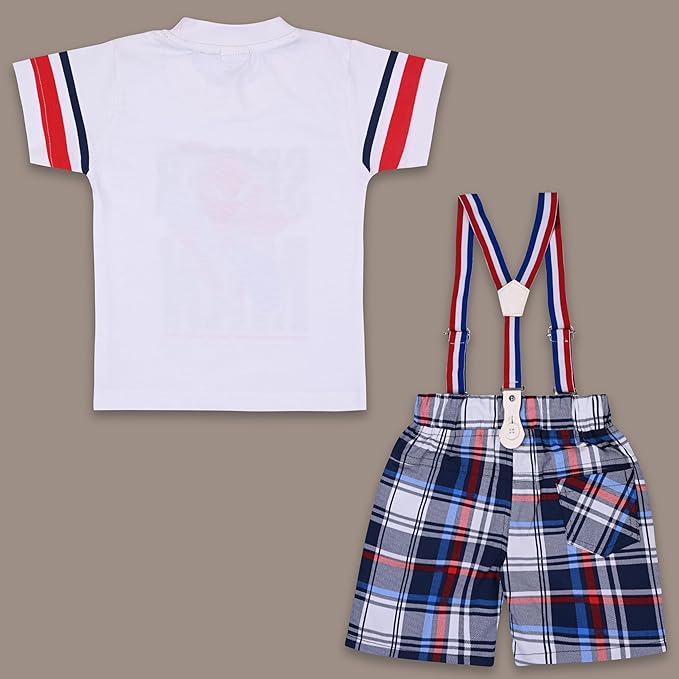 Boys Spiderman Printed Cotton Dungaree Set