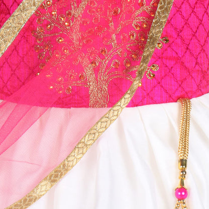 Girls Embroidered Ethnic Half saree dress