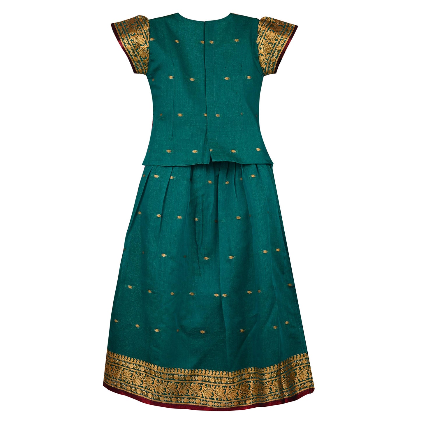 Girl's Traditional Art Silk Stitched Lehenga Choli for Girls-gc204grn