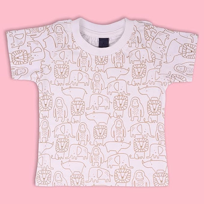 Boys Conversational Printed Cotton Dungaree Set
