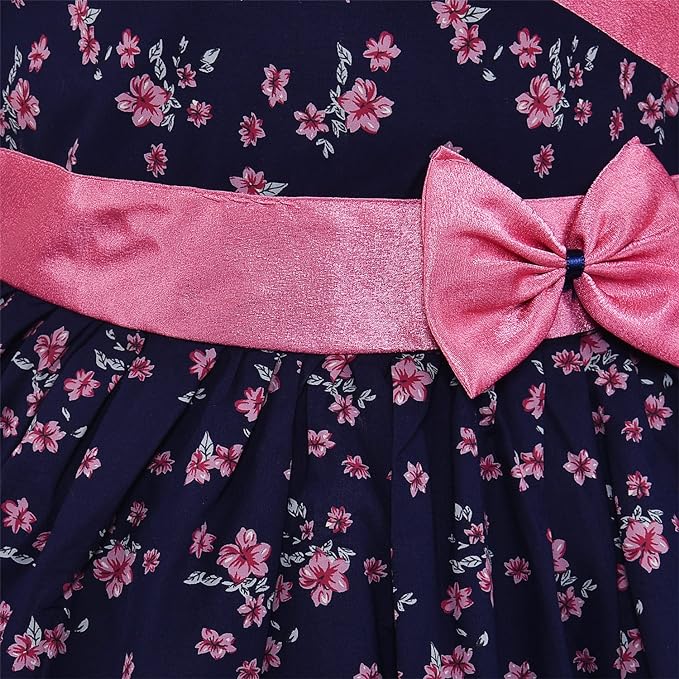 Girls Floral Printed Cotton Summer Dress