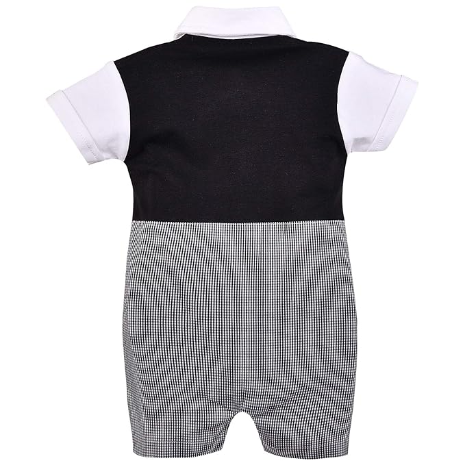 Boys Attached Coat Rompers with Bow Tie