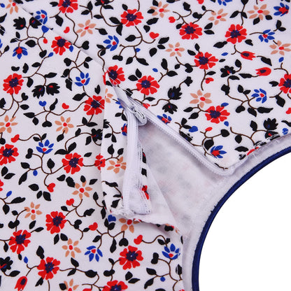 Girls Floral Printed Fit and Flare dress with bow detail