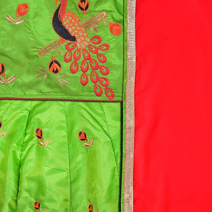 Girl's Stitched Lehenga Choli With Dupatta