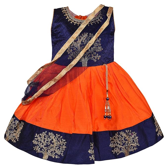 Girls Embroidered Ethnic Half saree dress