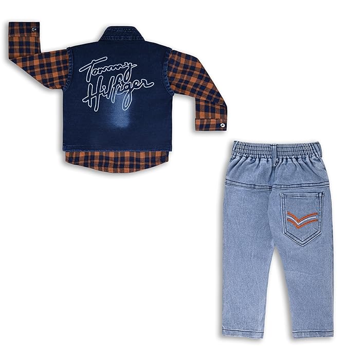 Wish Karo Shirt With Waistcoat And Pant For Boys