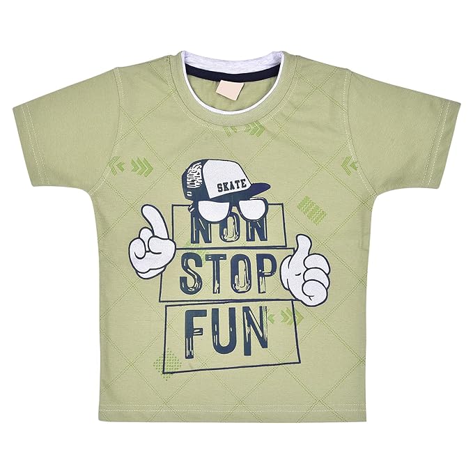 Boys Typography Printed T-shirt and Shorts
