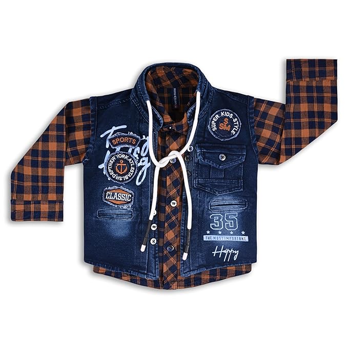 Wish Karo Shirt With Waistcoat And Pant For Boys