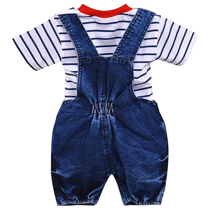 Striped Denim Boys Dungaree Set Online