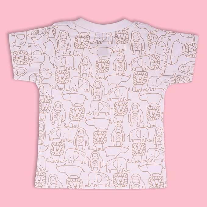 Boys Conversational Printed Cotton Dungaree Set