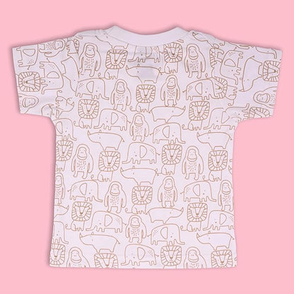 Boys Conversational Printed Cotton Dungaree Set