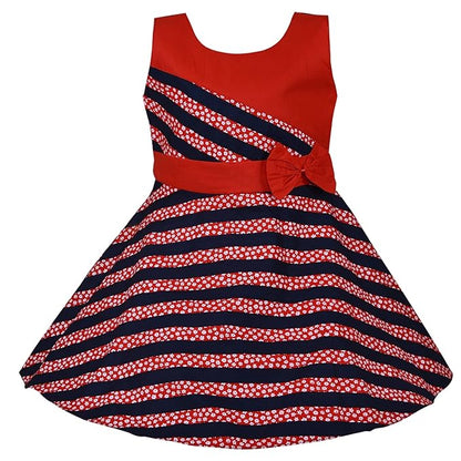 Girls Striped Sleeveless A-line dress
