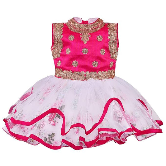 Girls  Embroidered Ethnic dress with high neck