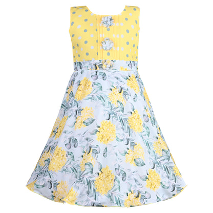 Girls Floral Print Casual Dress