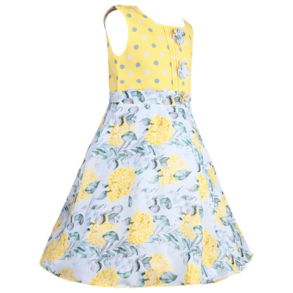 Girls Floral Print Casual Dress