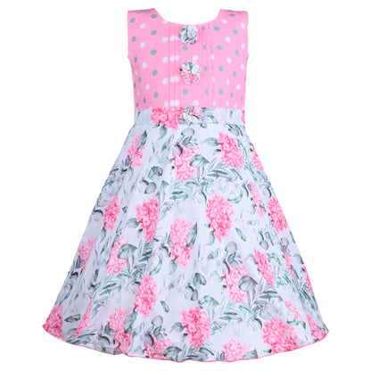 Girls Floral Print Casual Dress