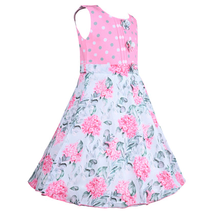 Girls Floral Print Casual Dress