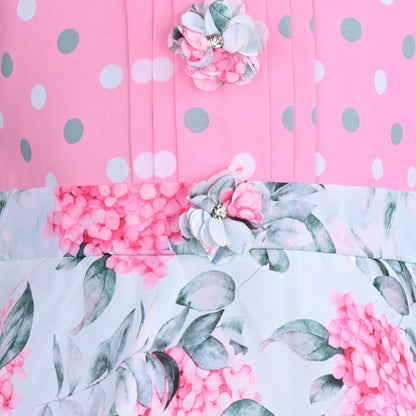 Girls Floral Print Casual Dress