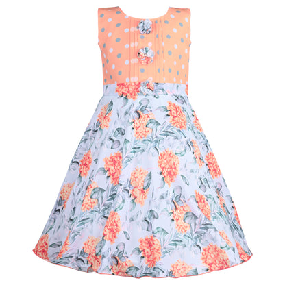 Girls Floral Print Casual Dress